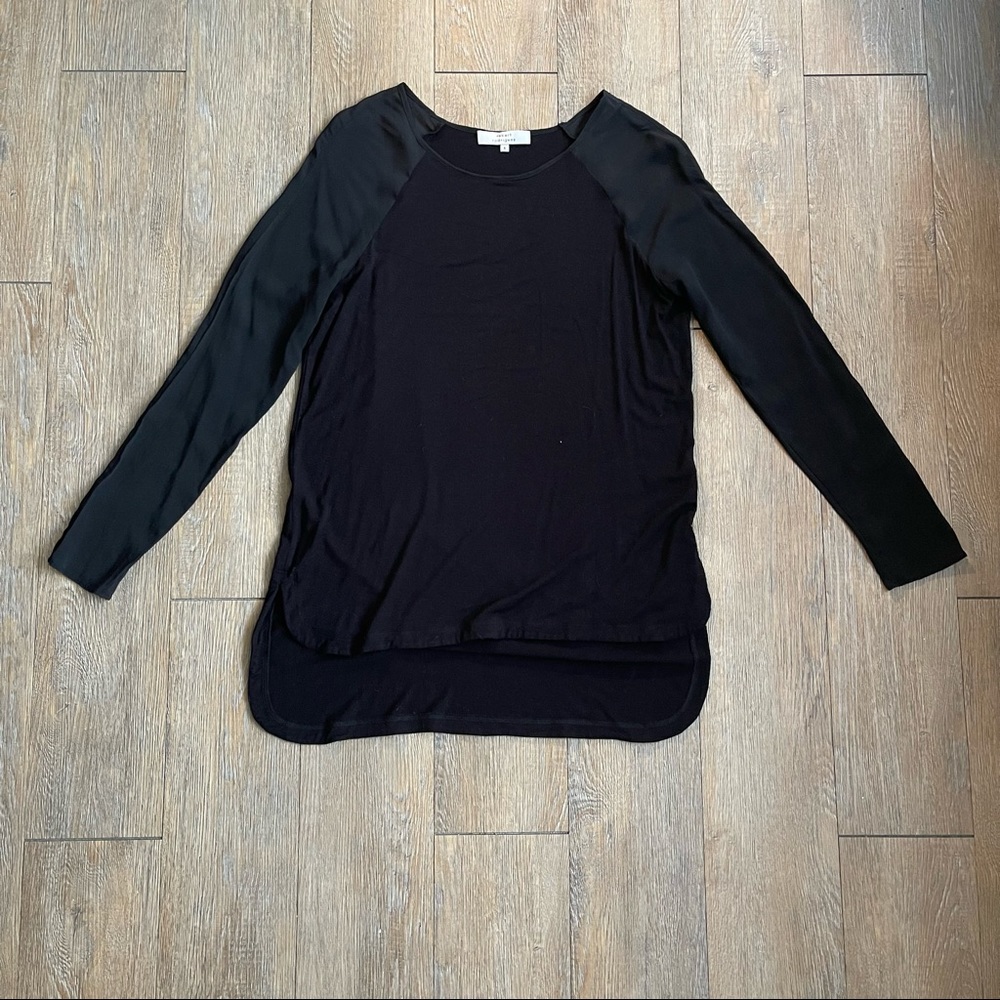 Robert Rodriguez - Black Long Sleeve Blouse with Sheer Sleeves - Size Small